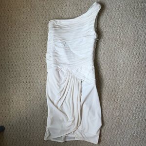 White one-shoulder dress